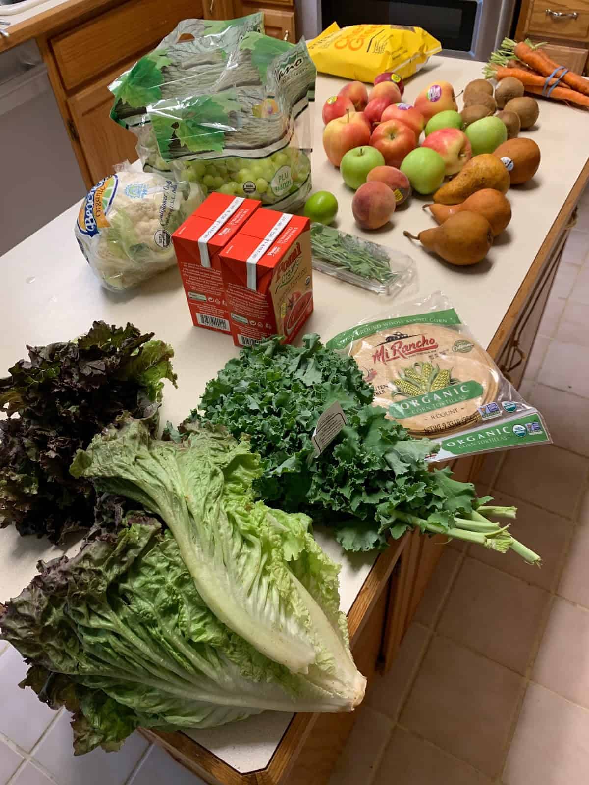 The contents of one of our recent Imperfect Foods deliveries.