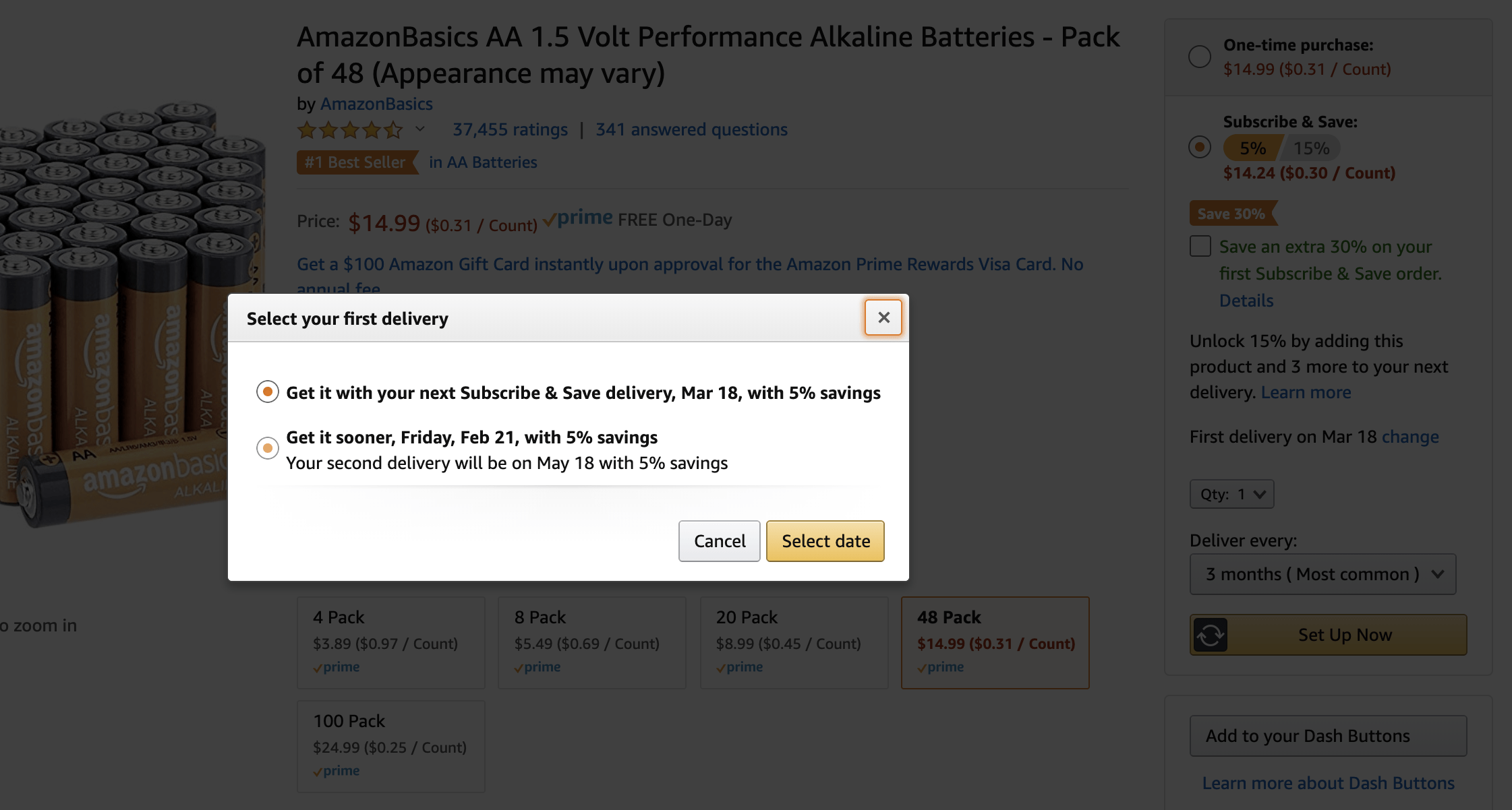 Change the Amazon Subscribe and Save Delivery Date
