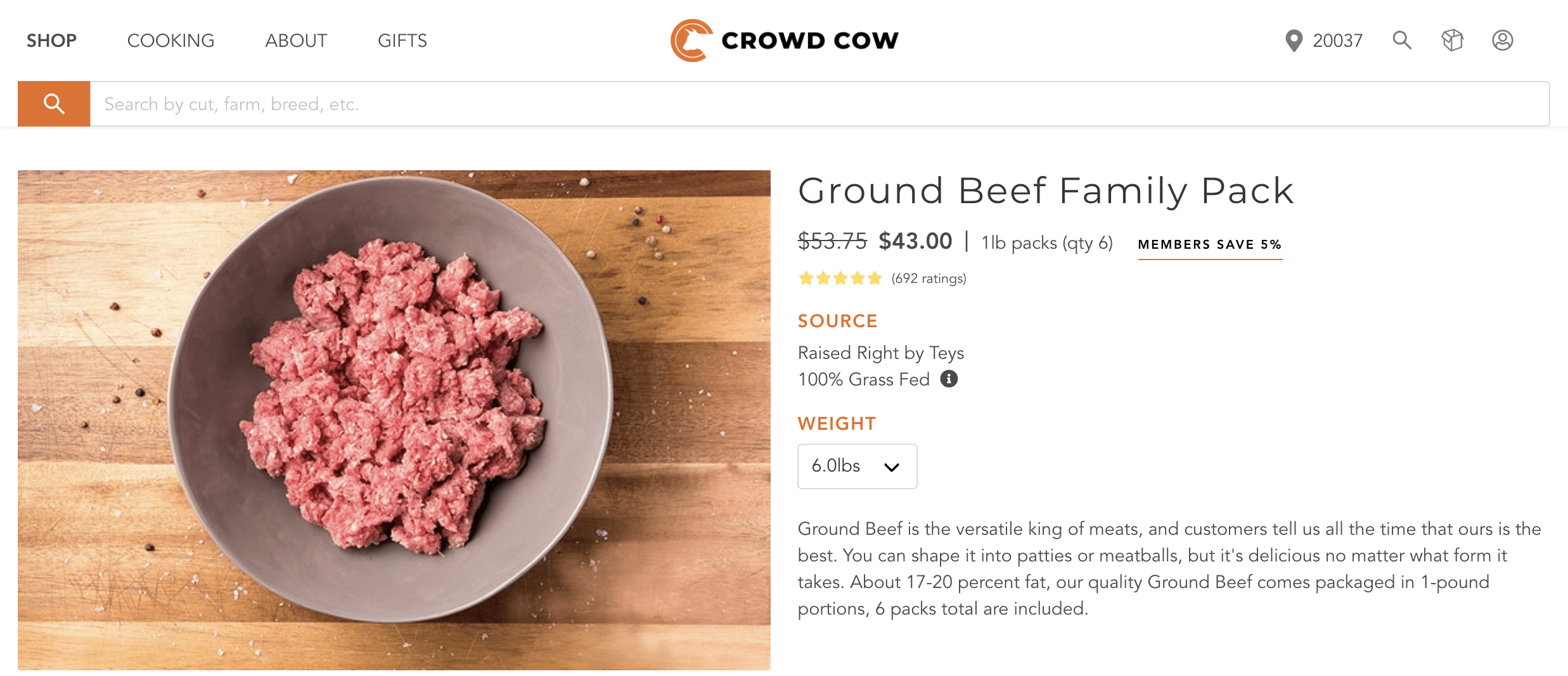 Crowd Cow Ground Beef Bulk Discount via Butcher Special