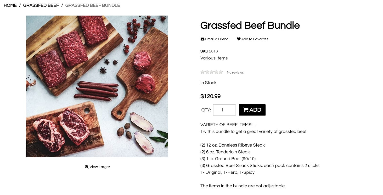 White Oak Pastures Grass-Fed Beef Bundle from Crowd Cow