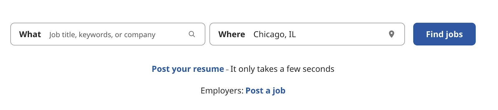 A screenshot of the Indeed job search tool