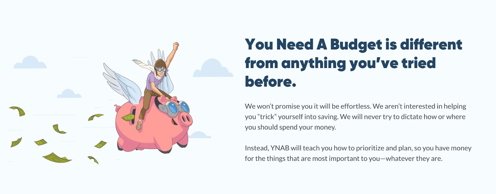 Screenshot of You Need a Budget's home page
