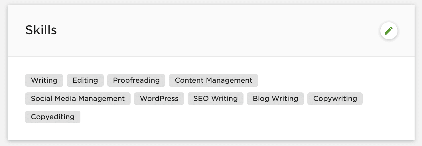 An example of the Upwork skills cloud