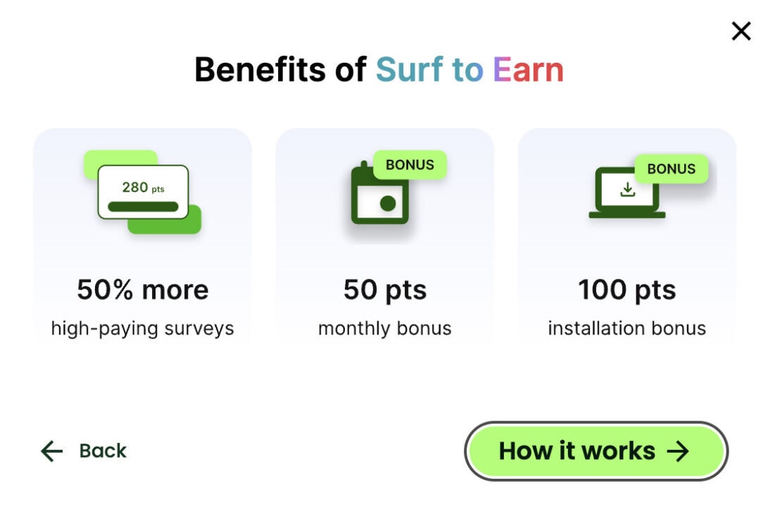 survey junkie surf to earn screenshot