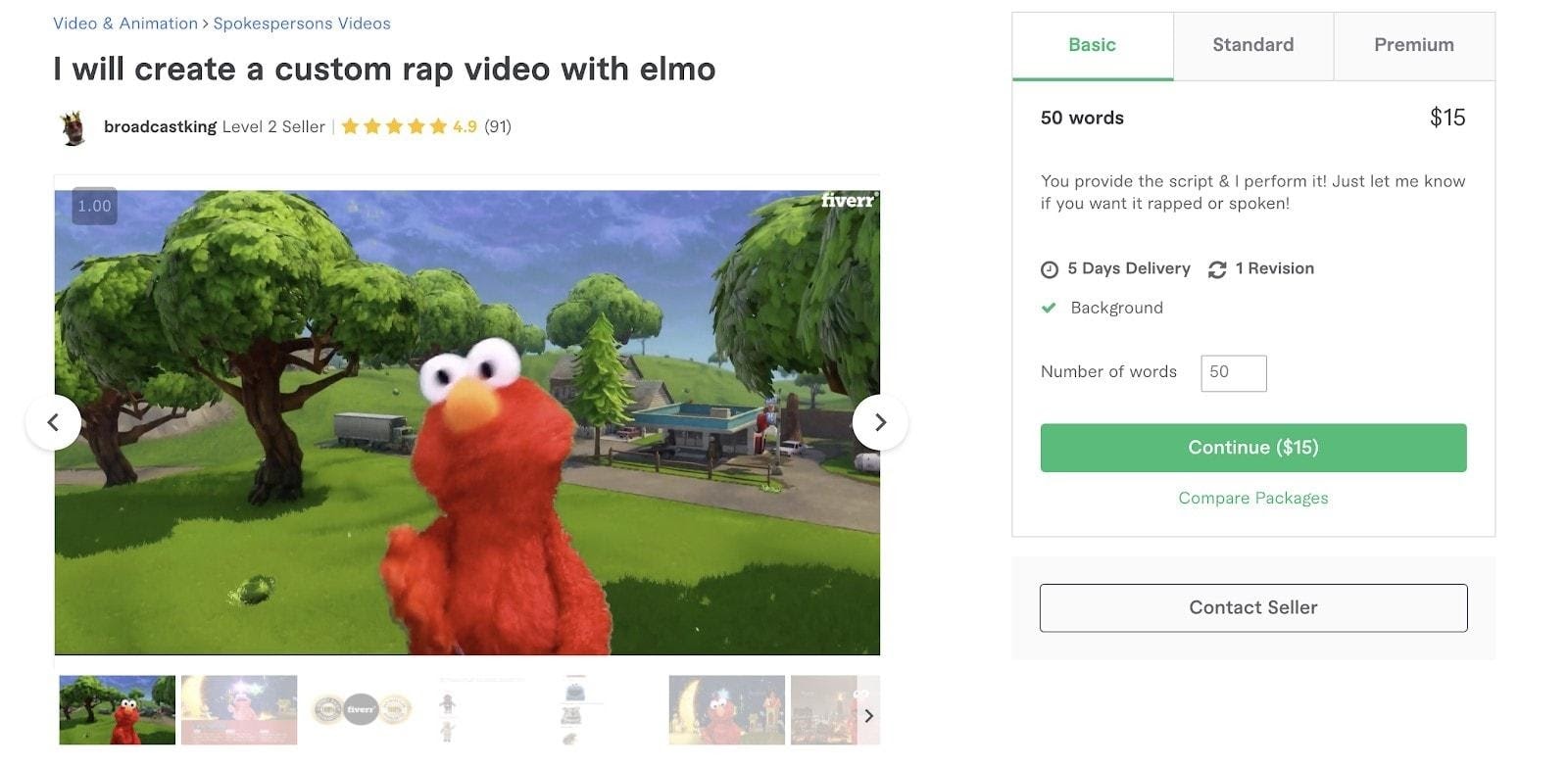 Elmo rap videos on Fiverr