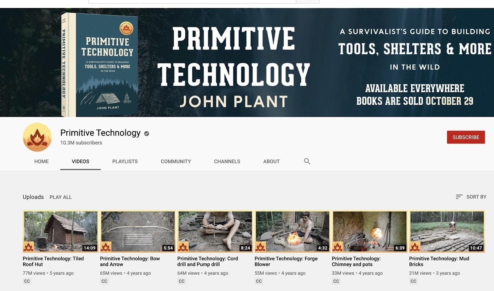 Primitive Technology YouTube Channel
