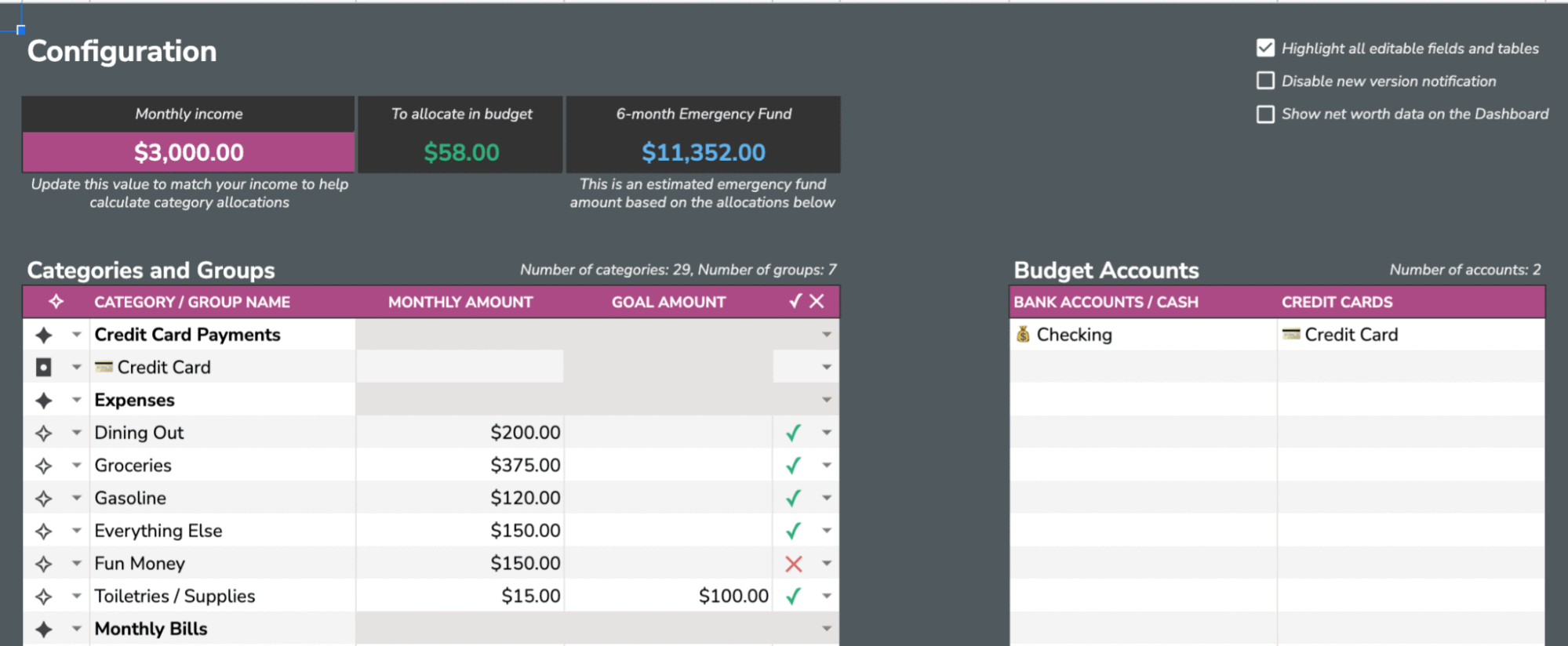 The Aspire Budget Template is ideal for those looking to create both a monthly budget and keep other important financial KPIs like their net worth.