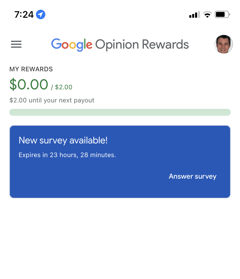Google Opinion Rewards Survey