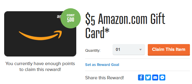 PrizeRebel $5 gift card.