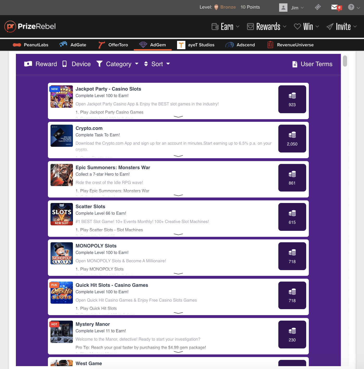 AdGem Offer Wall