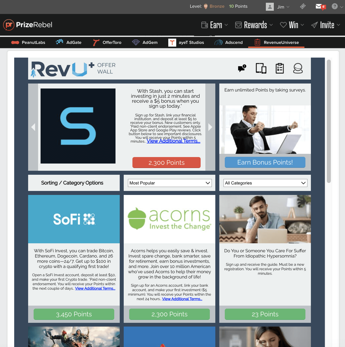 RevU Offer Wall