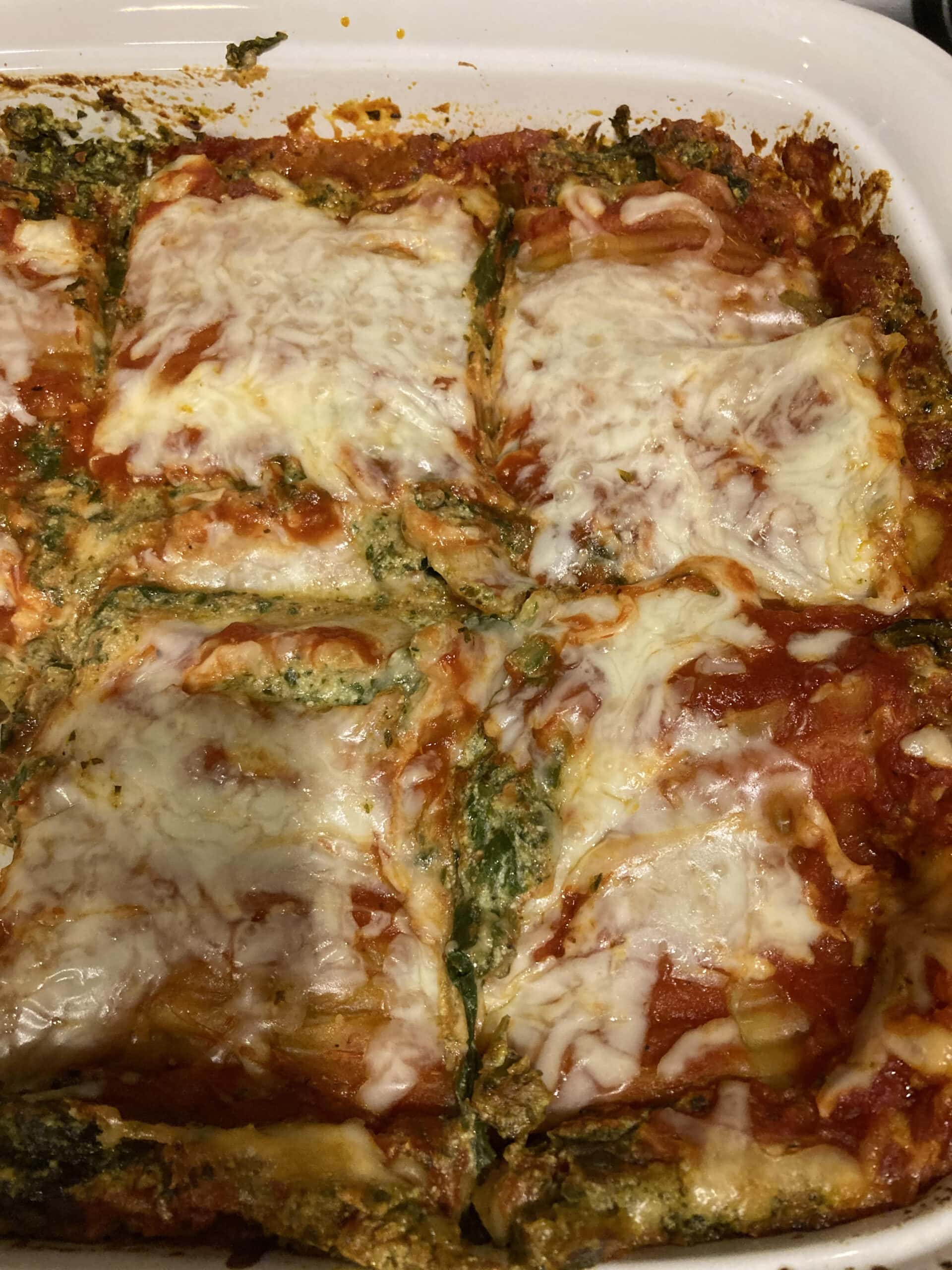 My Anycart lasagna after coming out of the oven.