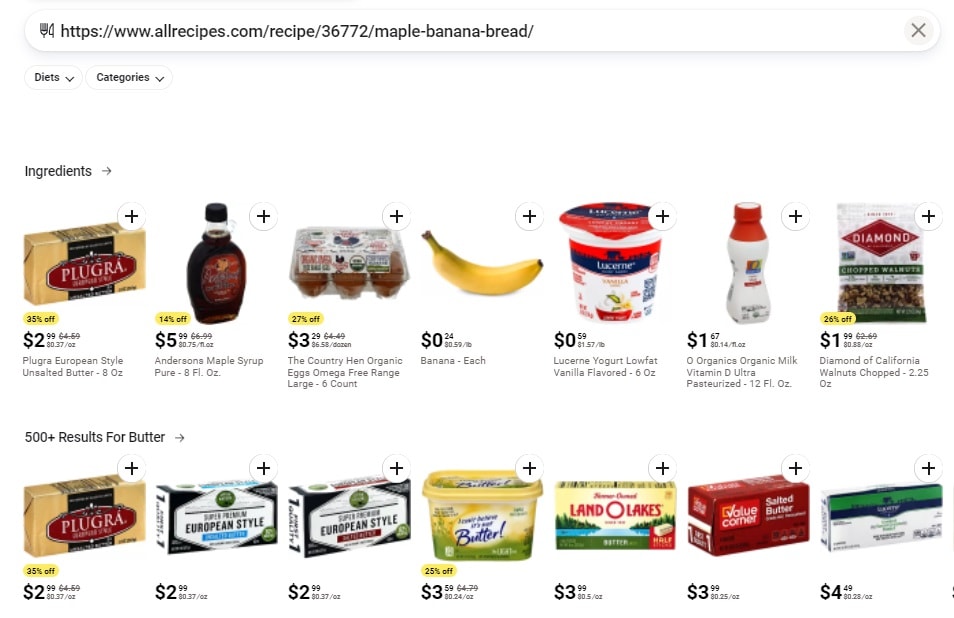 Anycart's external recipe engine is a work-in-progress.