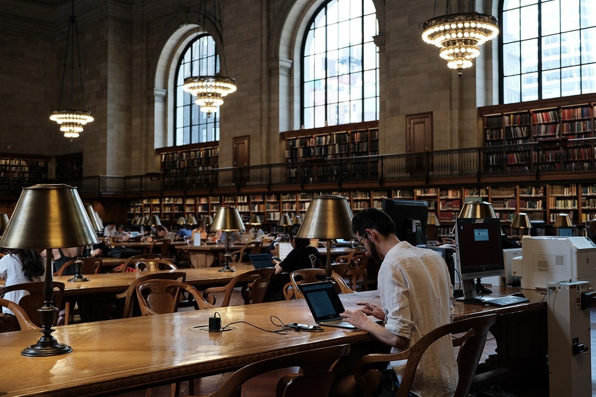 Not all libraries are as opulent as this one, but they almost always provide free internet access (even to non-members).