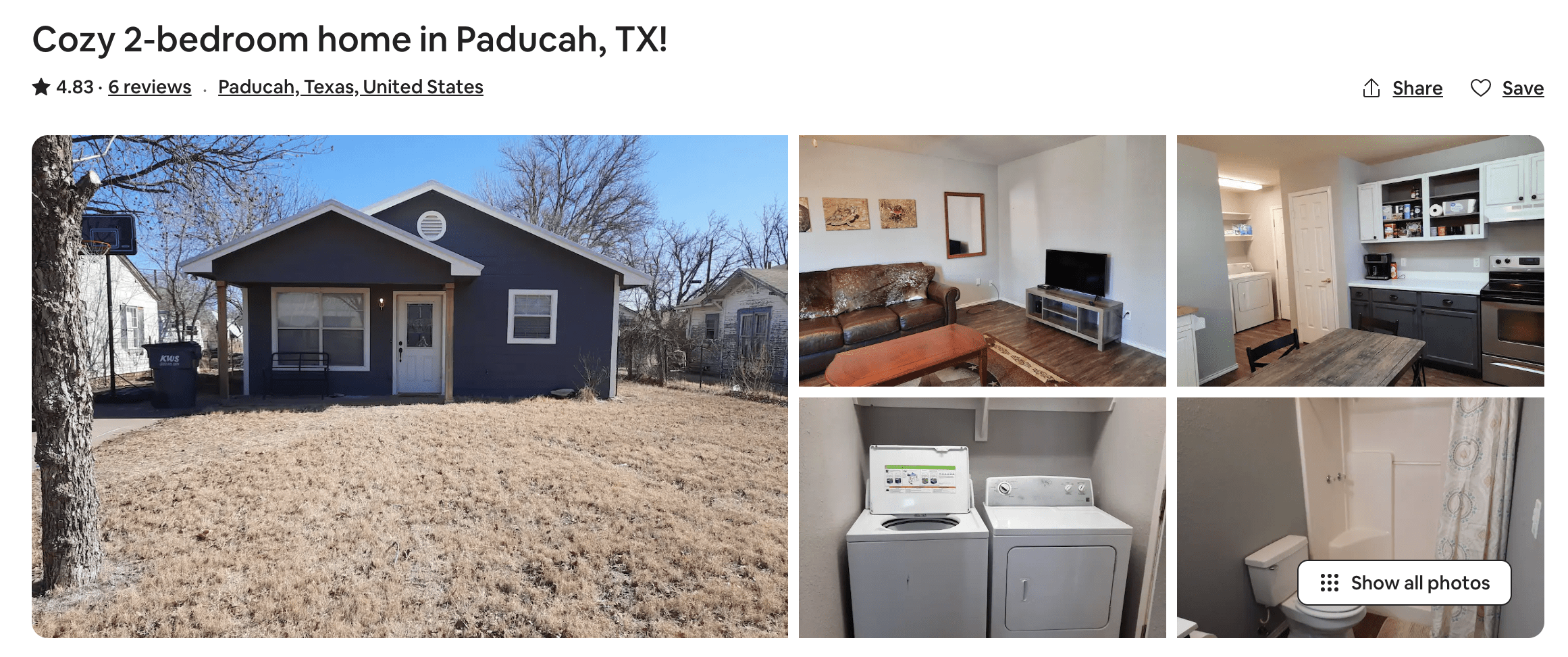 A picture of my Airbnb rental property.