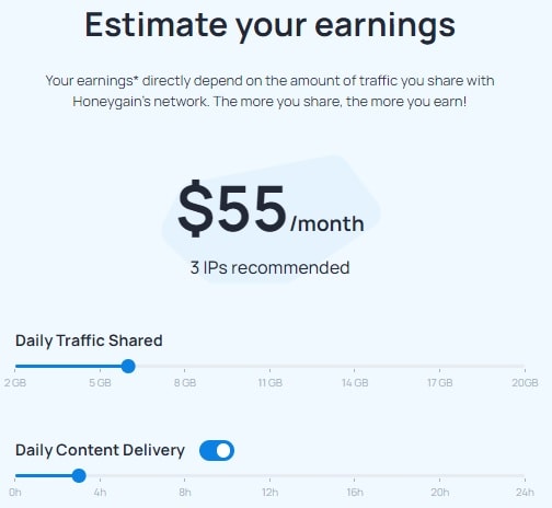 Honeygain earnings estimator