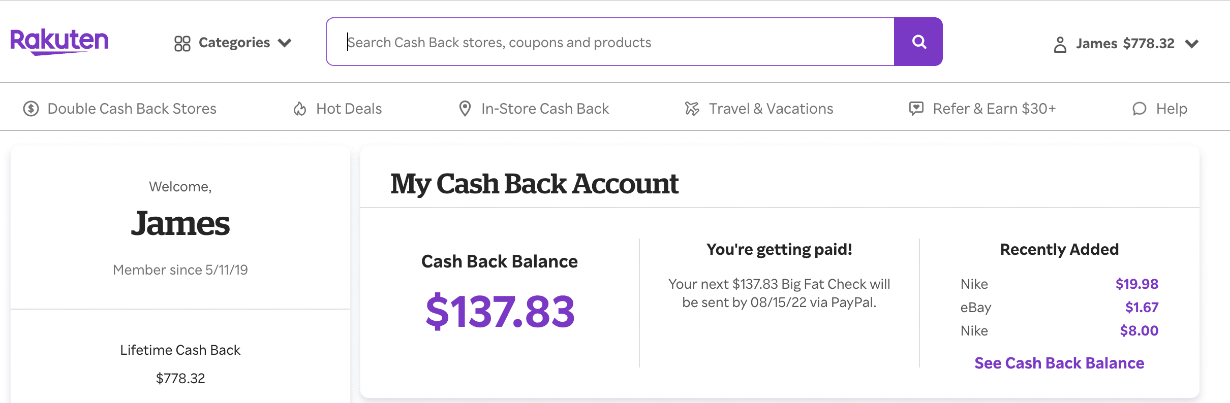 Our Rakuten earnings