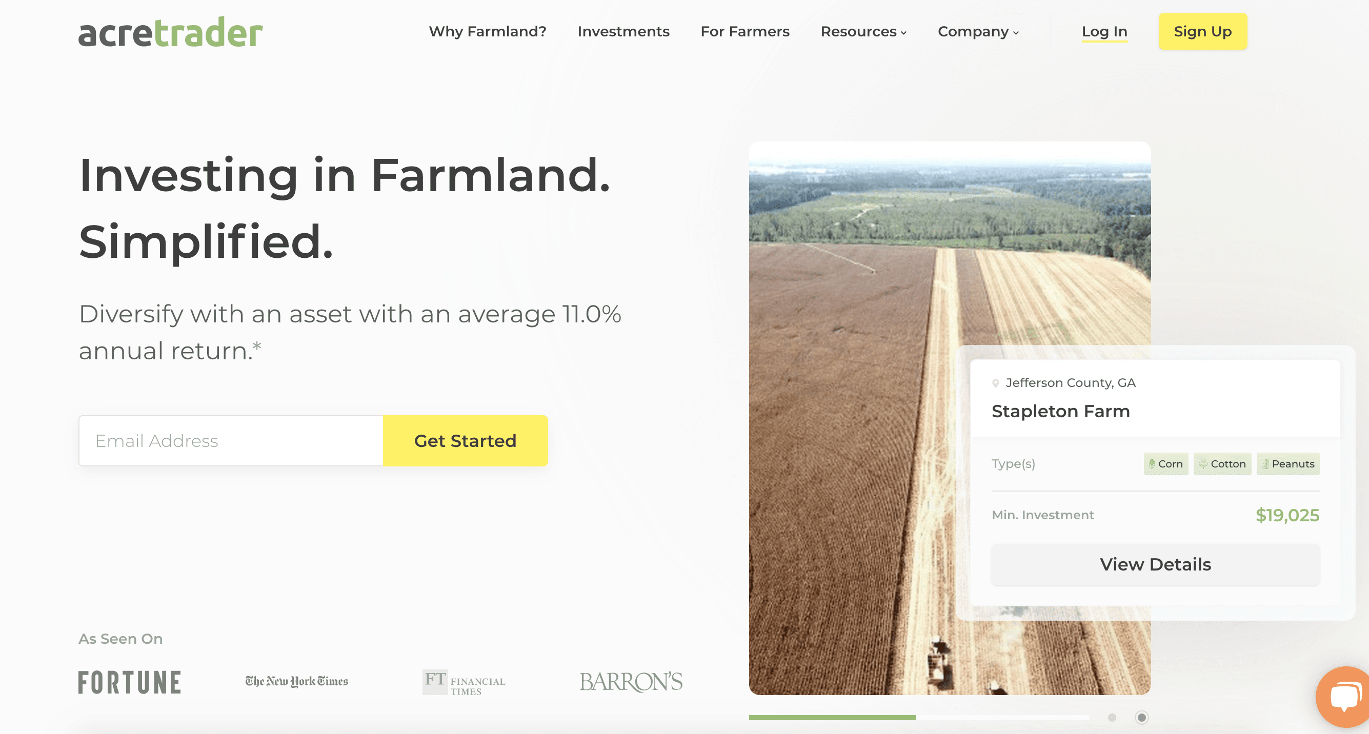 Platforms like AcreTrader allow you to invest in farms directly.