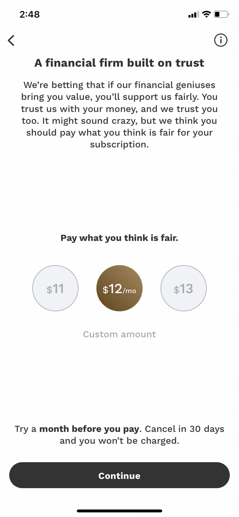 Albert custom pay amount