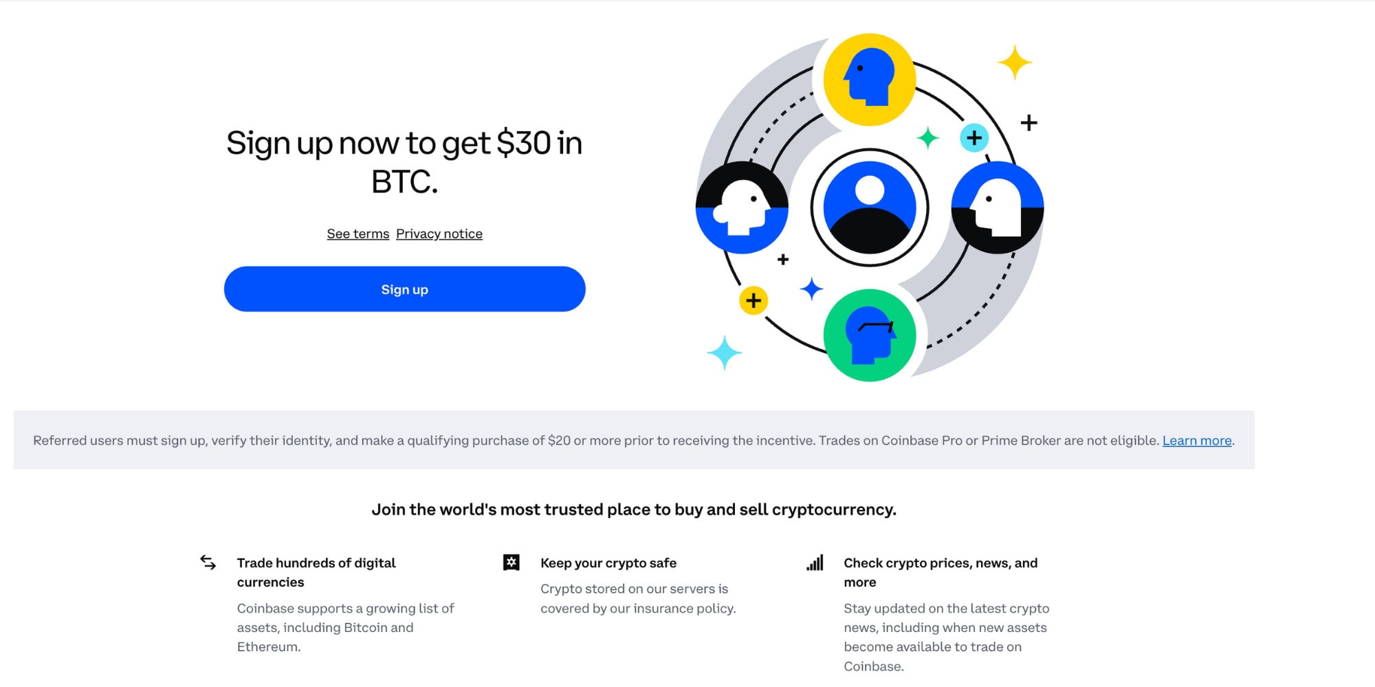Coinbase $30 Referral Bonus Screenshot