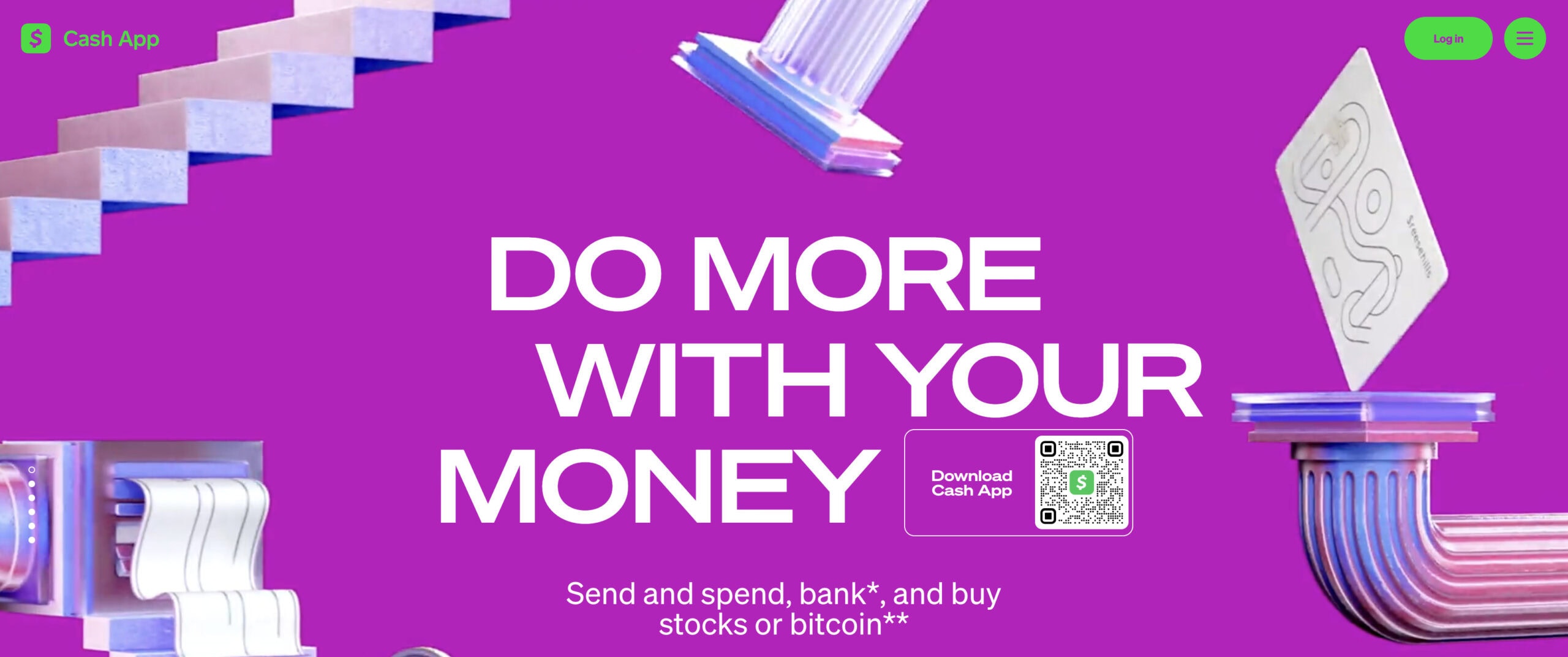 cash app homepage screenshot