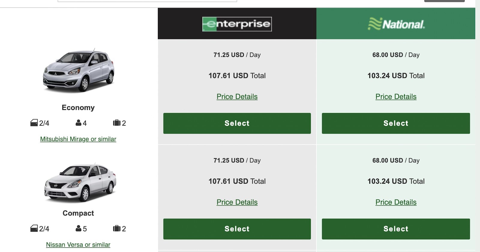 Rental prices with Capital One Business Deals.