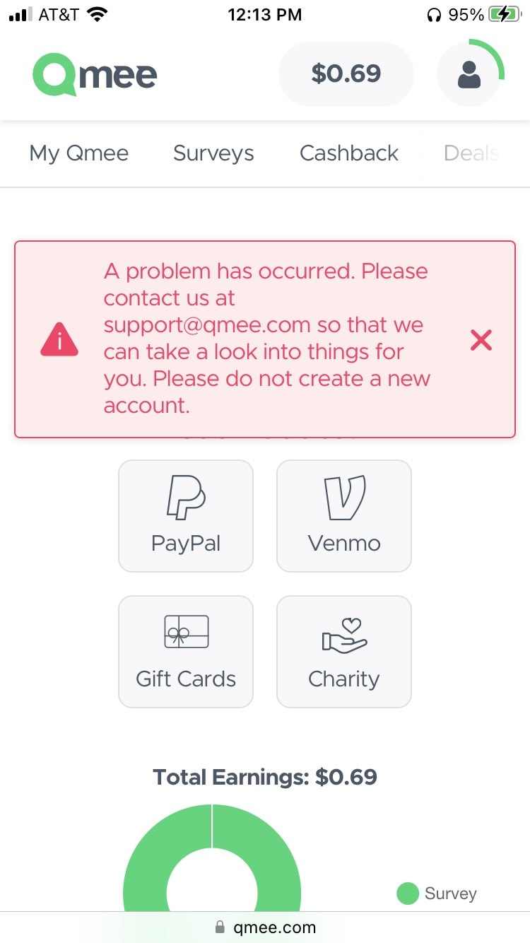 Qmee wouldn't allow us to cash out