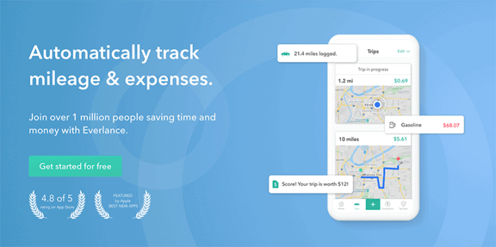 Everlance Homepage Screenshot