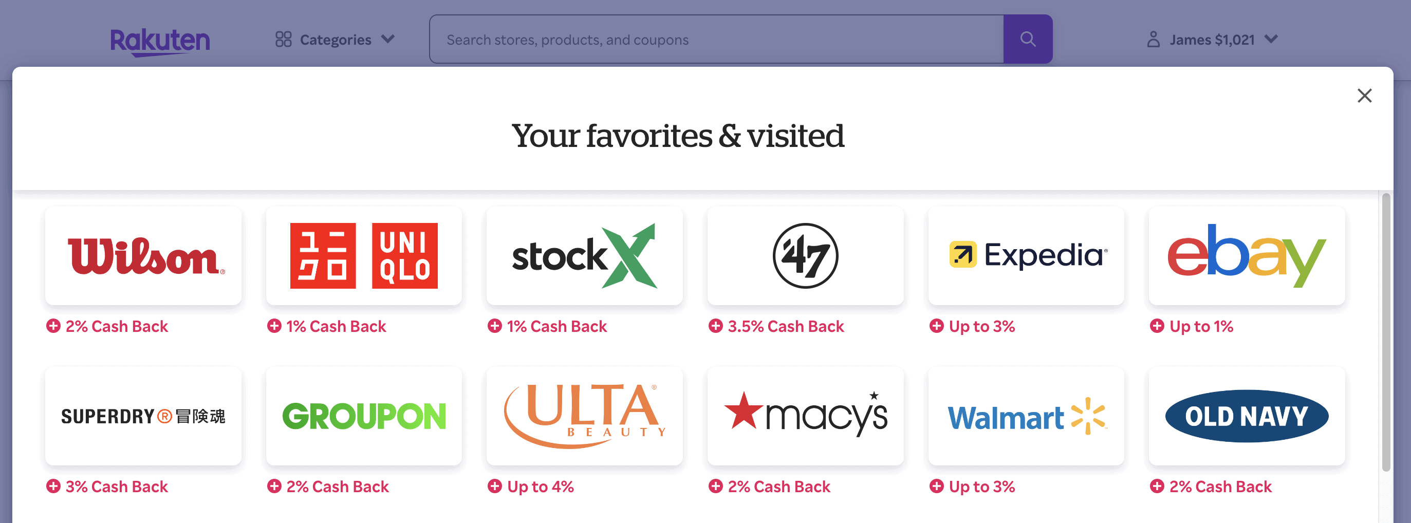 Rakuten Your Favorites