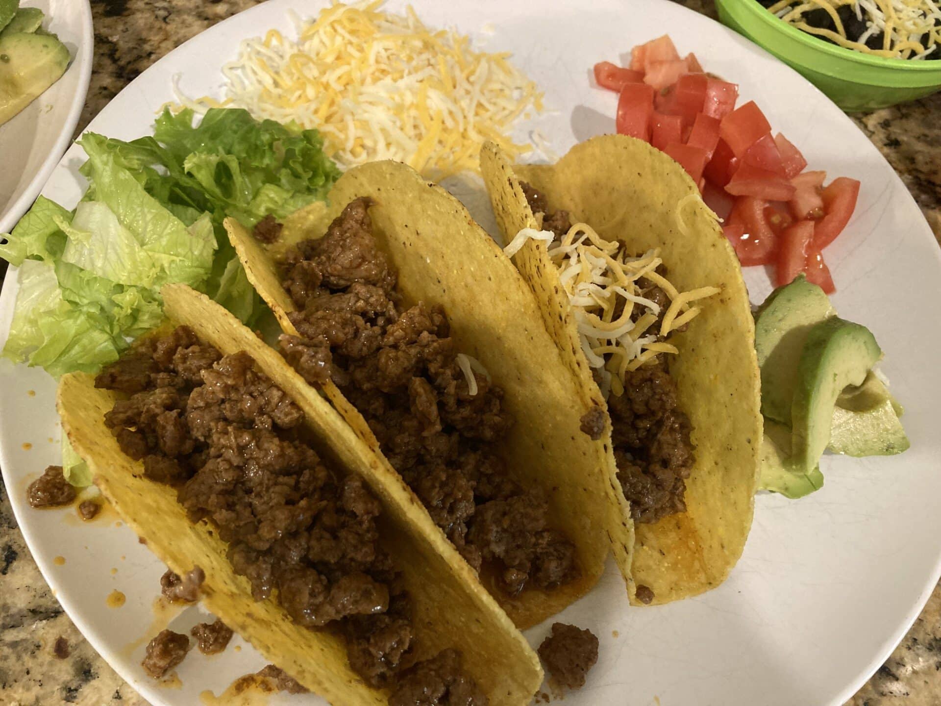 Taco meat in preparation.