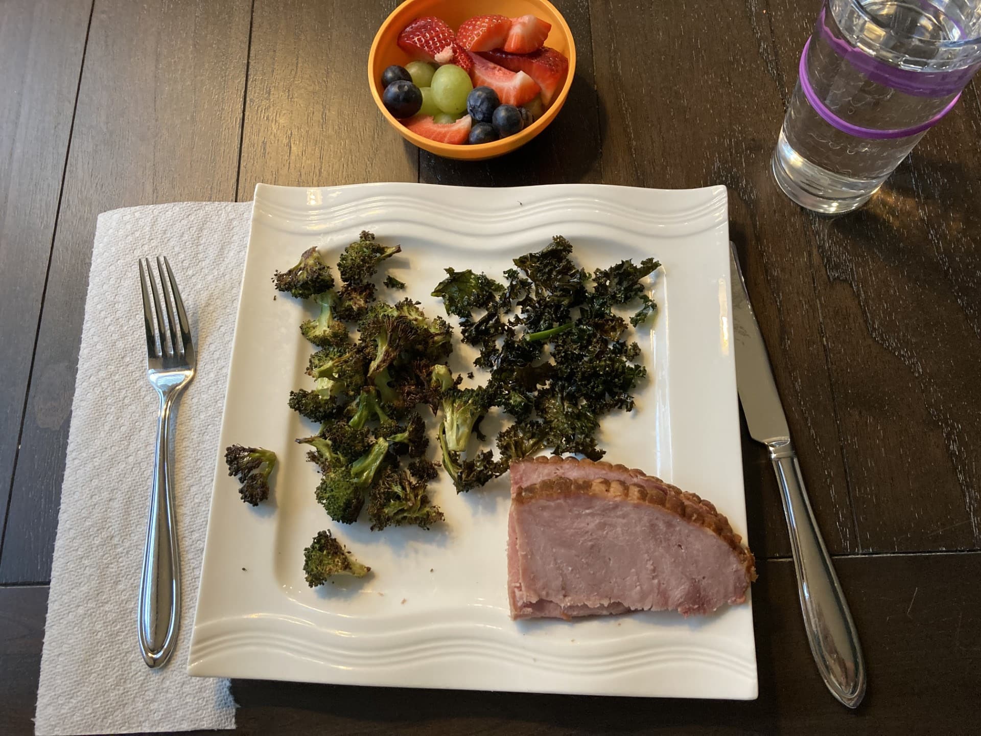 The same ham, plated.
