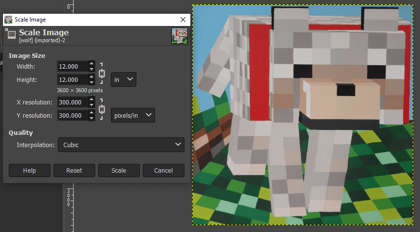 An example of how to change the aspect ratio in GIMP