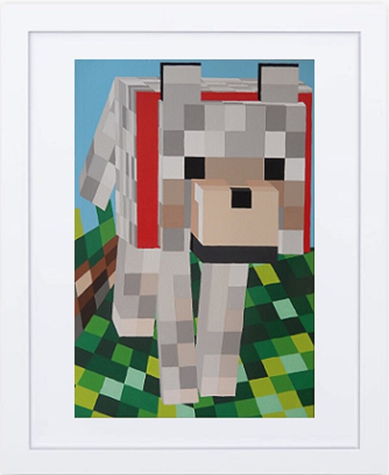 Pixelated Wolf - Digital Print