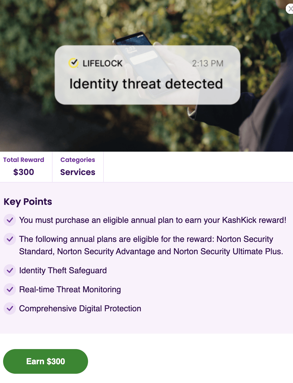 Lifelock Kashkick Offer