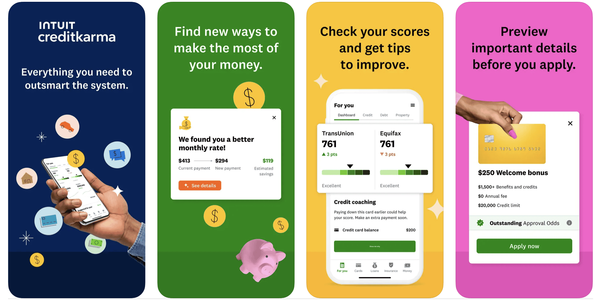 Credit Karma April 2024 screenshots.
