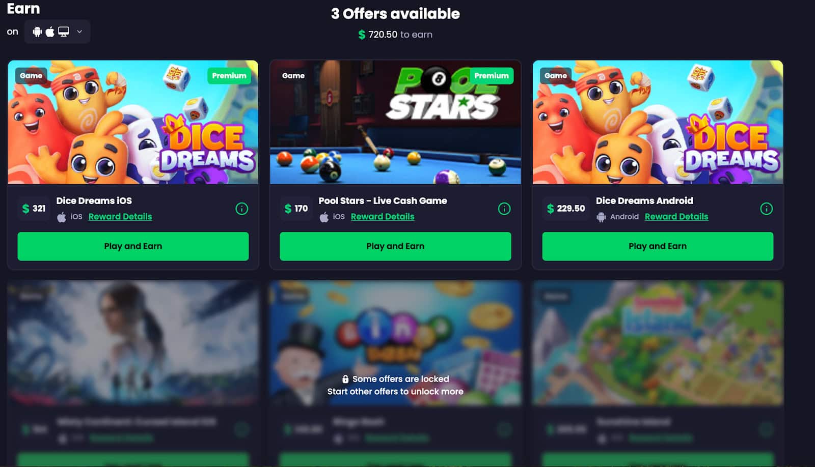I was limited to seeing three offers upon signing up.