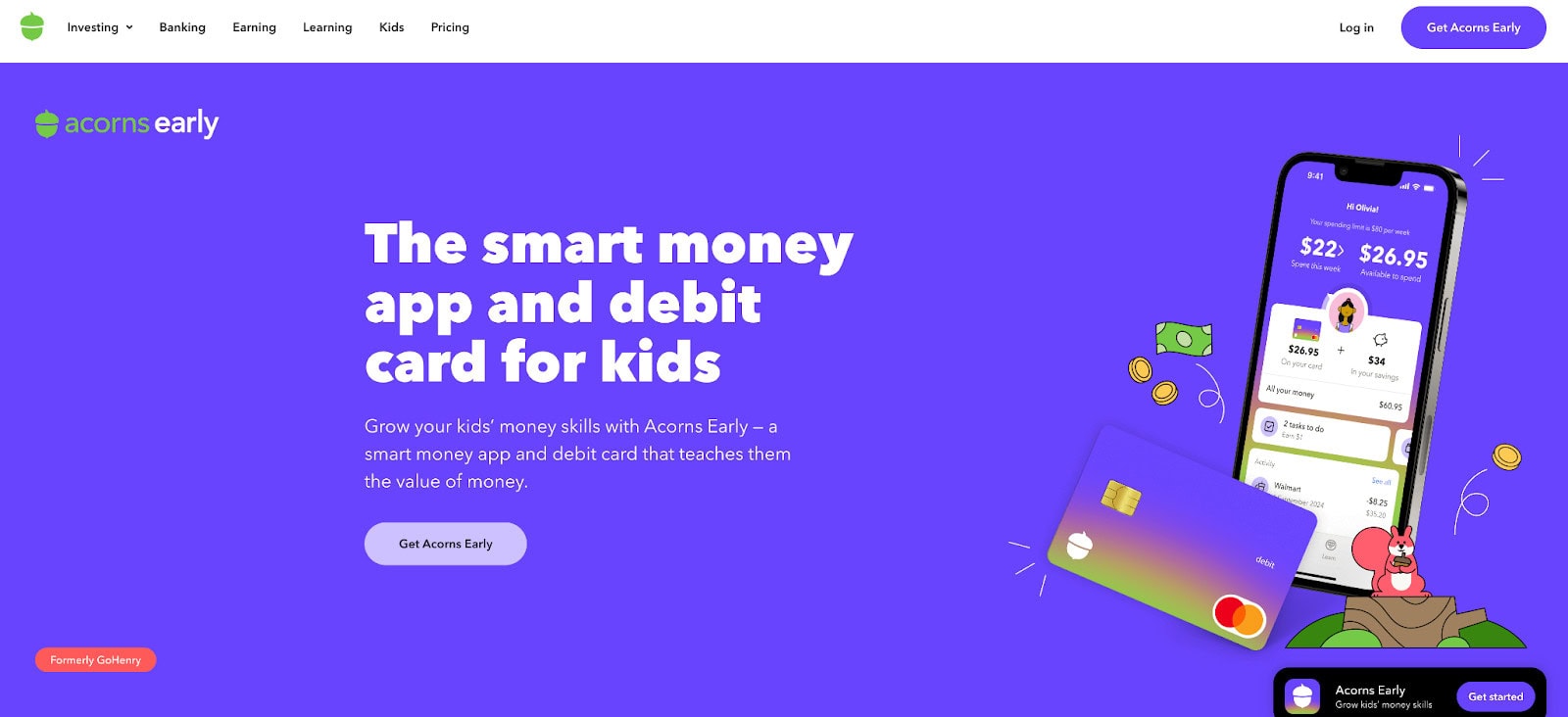 Screenshot from Acorns Early.