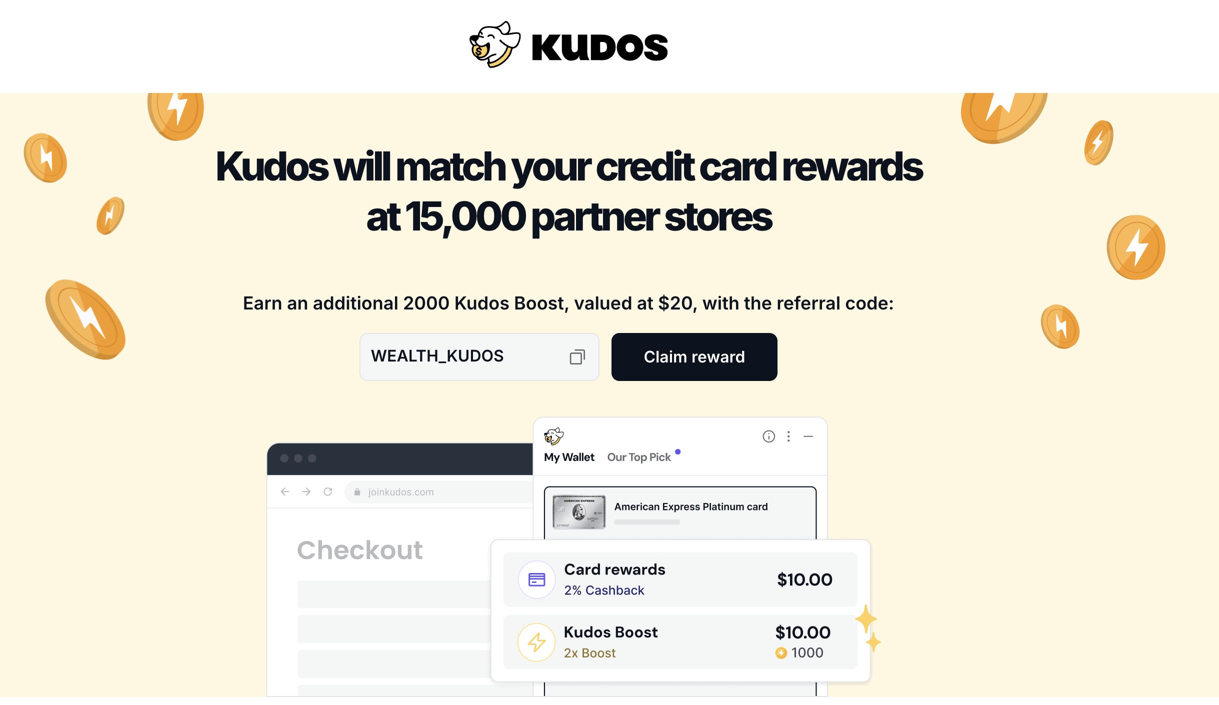 Kudos $20 Referral Code Screenshot